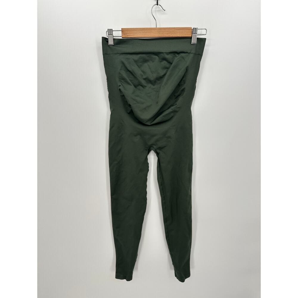 Blanqi Womens Everyday‎ Maternity Leggings Size L Olive Green Belly Support